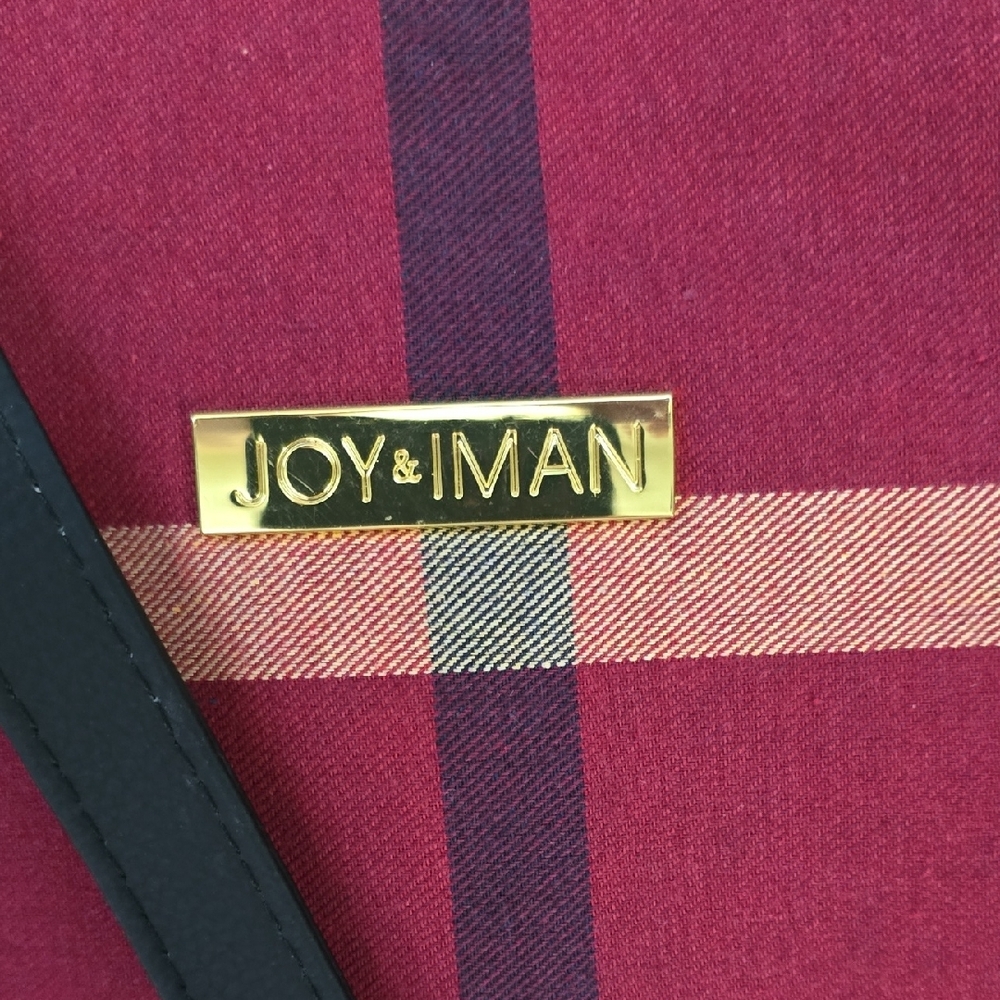 Joy & Iman Burgundy and Black Plaid Tote - Picture 3 of 9
